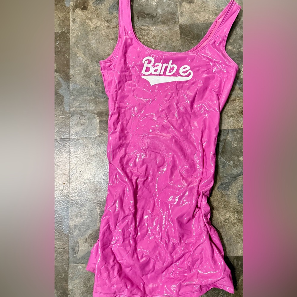 Barbie Latex material Pink Logo Dress